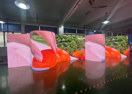 HD P1.9/P2.6 500*500/500*1000mm इनडोर लचीला नरम मुड़ने योग्य किराये के एलईडी स्क्रीन स्टेज के लिए
